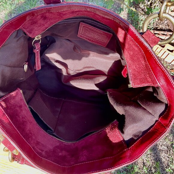 Coach gallery suede burgundy 10084 Lunch tote bag purse - Picture 7 of 7